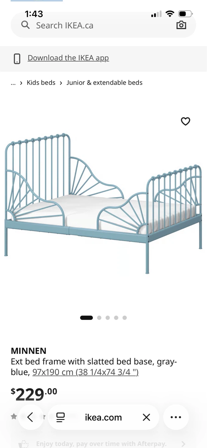 IKEA MINNEN Extendable Bed Frame - Gray-Blue - photo 2