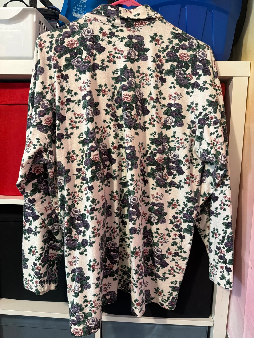 White Vintage Floral Long Sleeve Shirt - photo 2