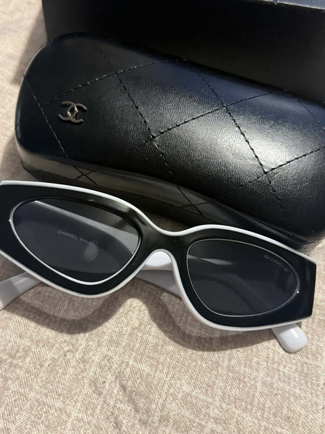 Chanel White Cat-Eye Sunglasses