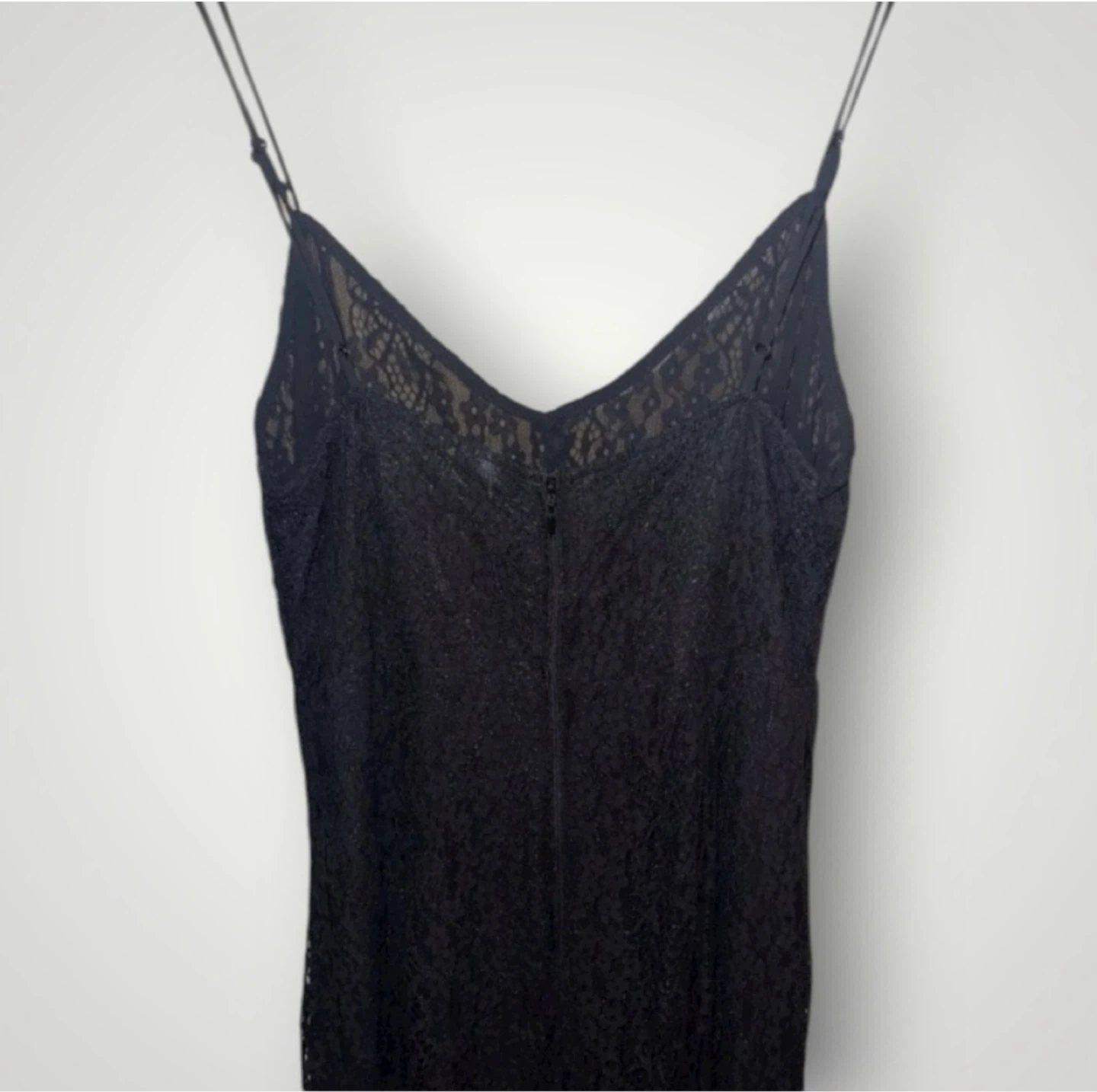 🌱 Vila Black Sheer Rosette Floral Lace Midi Dress size M - photo 4