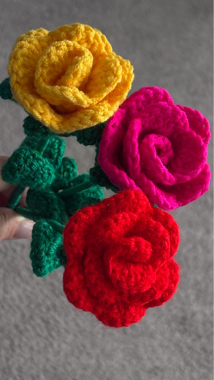 Hand-Crocheted Rose Decorations