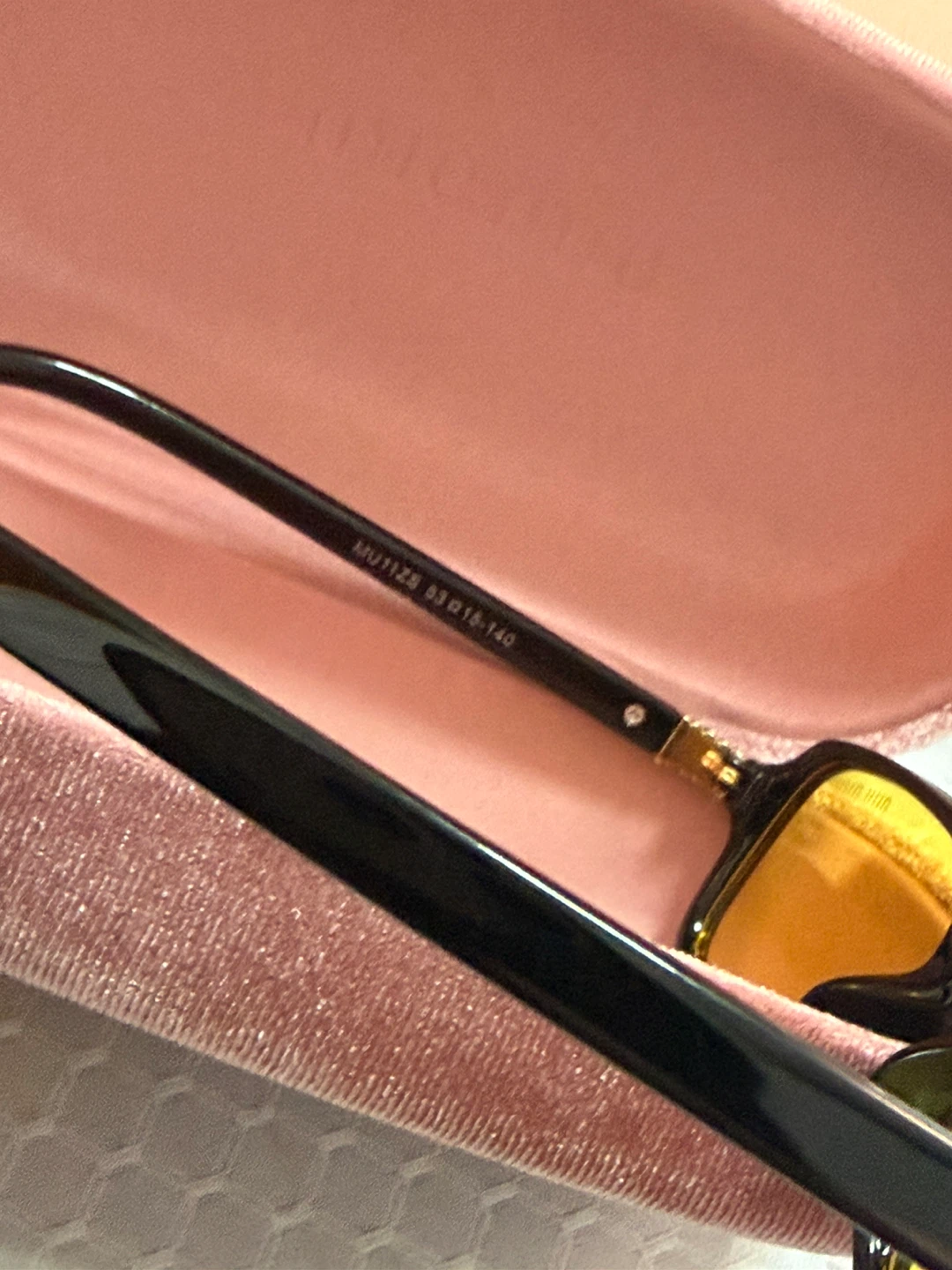 Miu Miu MU11ZS Sunglasses - Black with Yellow Lenses - photo 4
