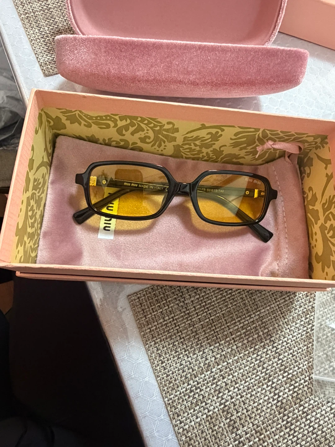 Miu Miu MU11ZS Sunglasses - Black with Yellow Lenses - photo 3