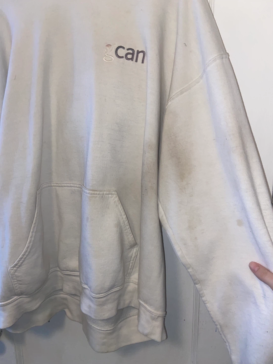 White hoodie has some marks - photo 3