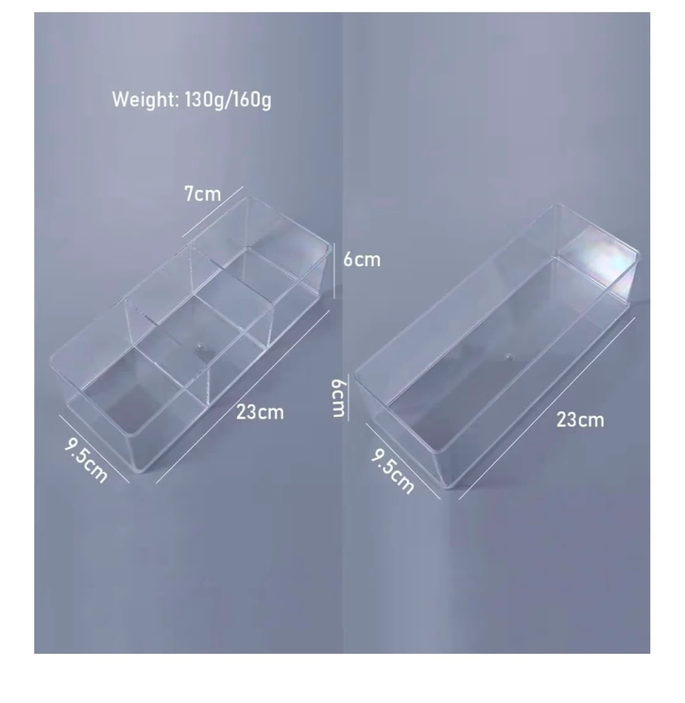Clear Plastic Cosmetic Storage Organizer Bin - 23cm - photo 4