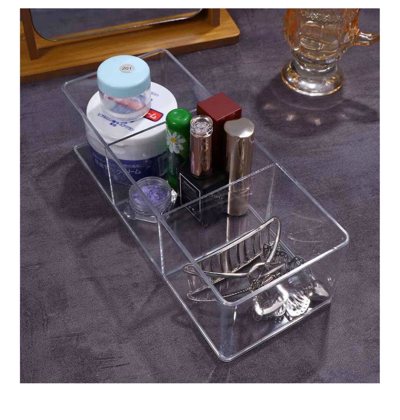Clear Plastic Cosmetic Storage Organizer Bin - 23cm - photo 5