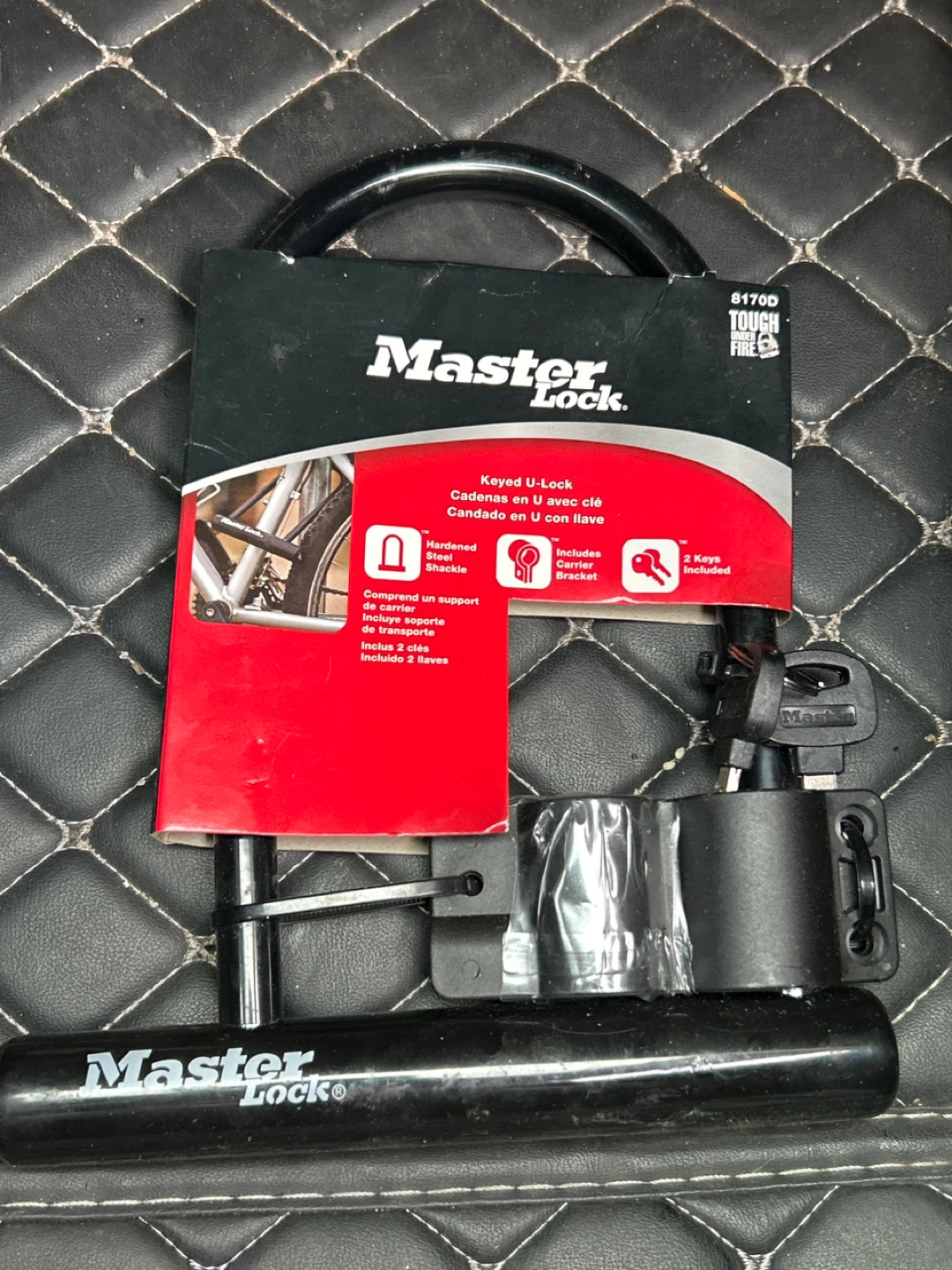 Master Lock Keyed U-Lock  Steel  and Carrier Bracket