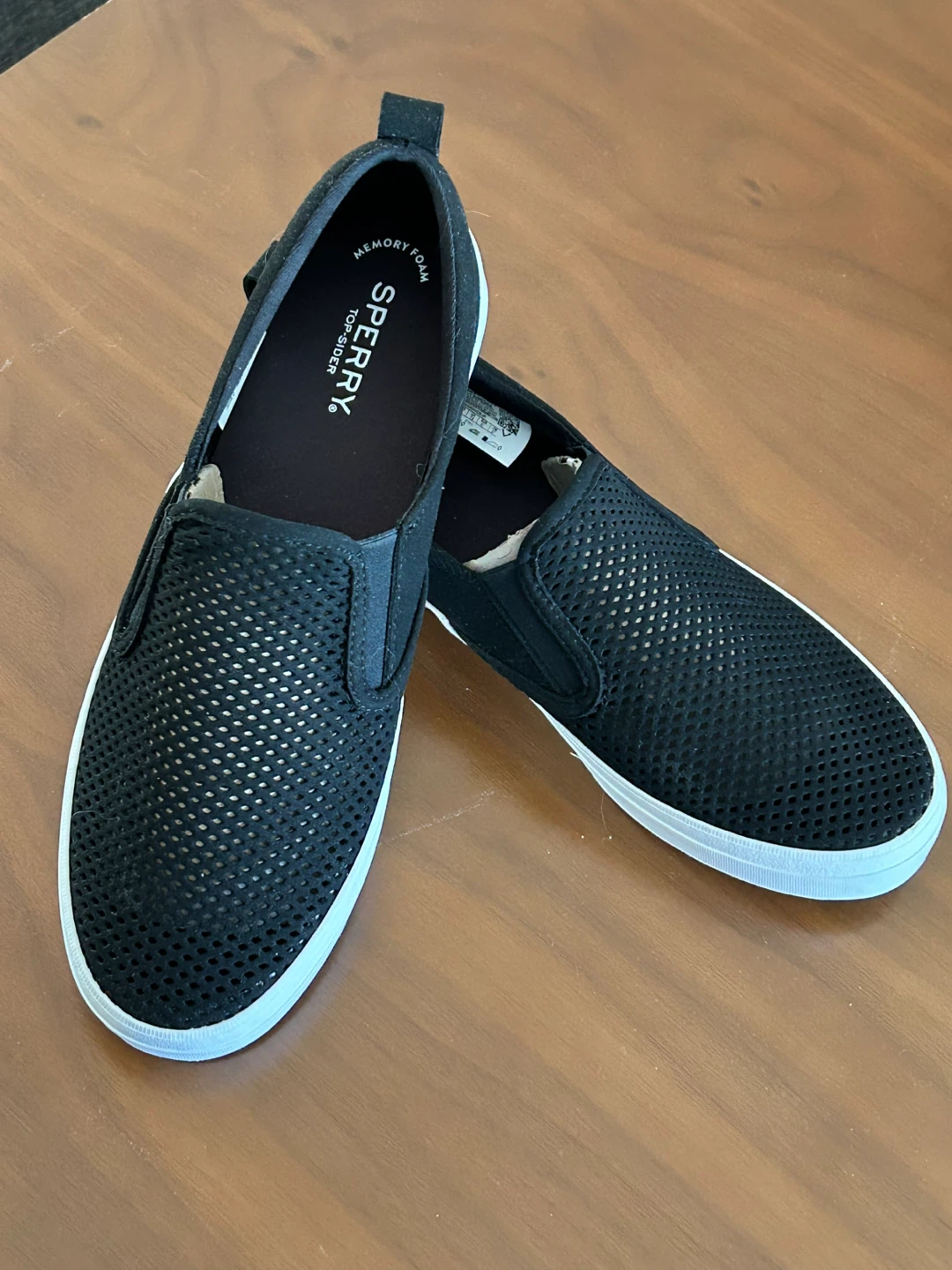 Sperry Crest Slip On Perf Black Women's Shoes Size 10