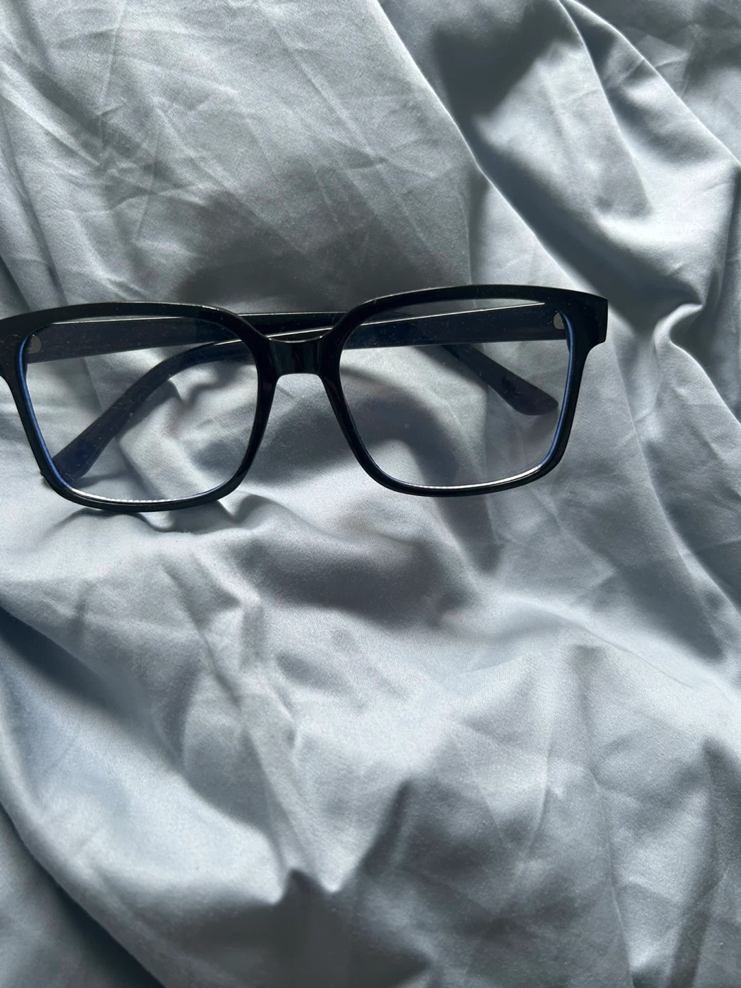 Black Eyeglasses with Burberry Check Pattern