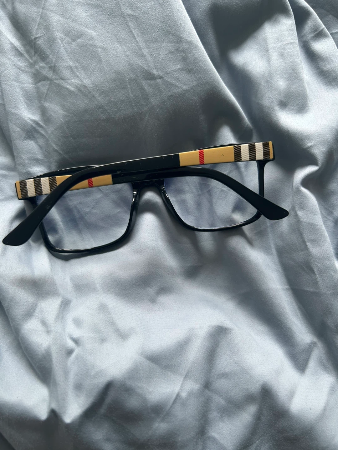 Black Eyeglasses with Burberry Check Pattern - photo 2