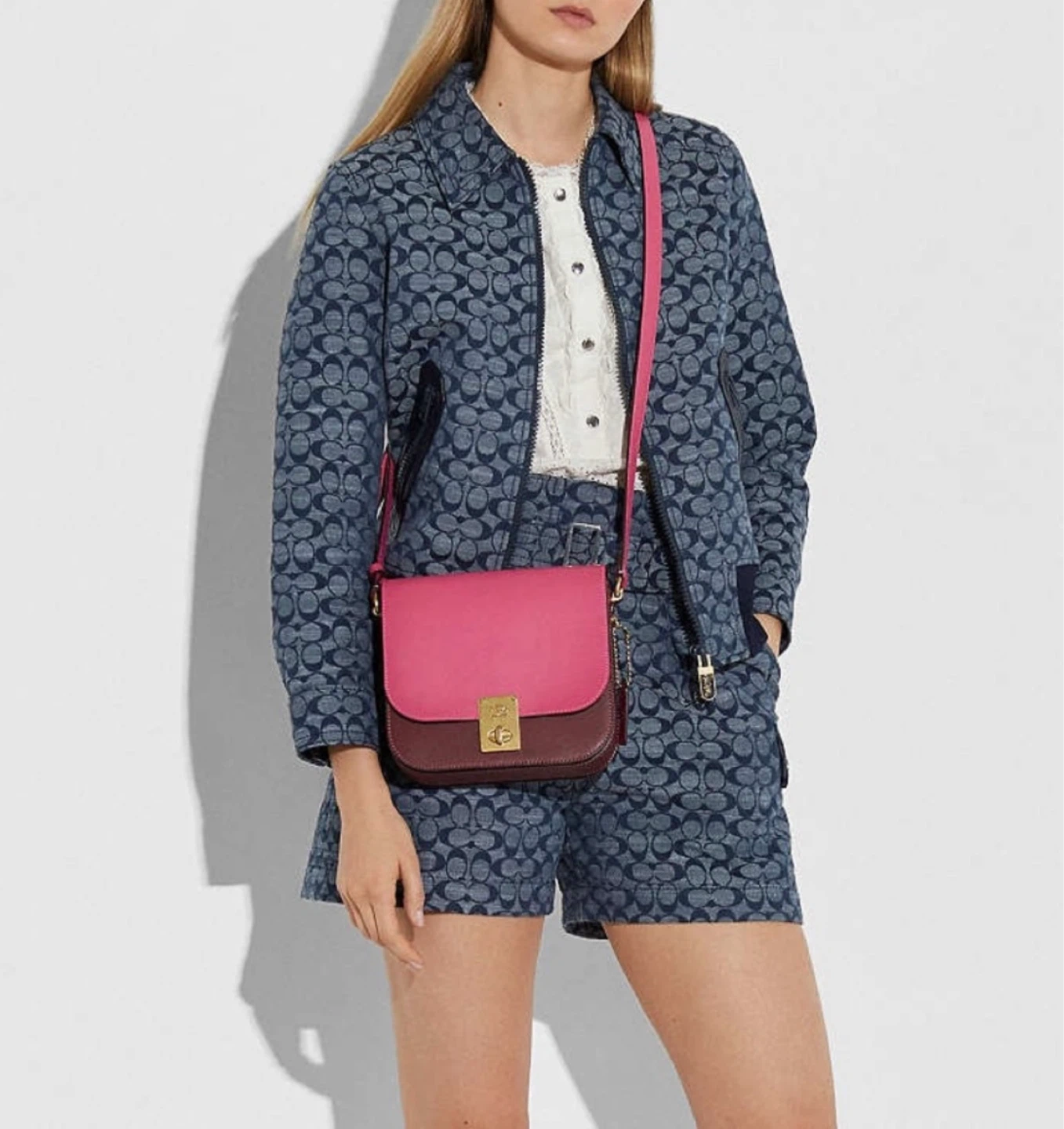 Coach Hutton Saddle Pink Colorblock Leather Crossbody Bag - photo 4