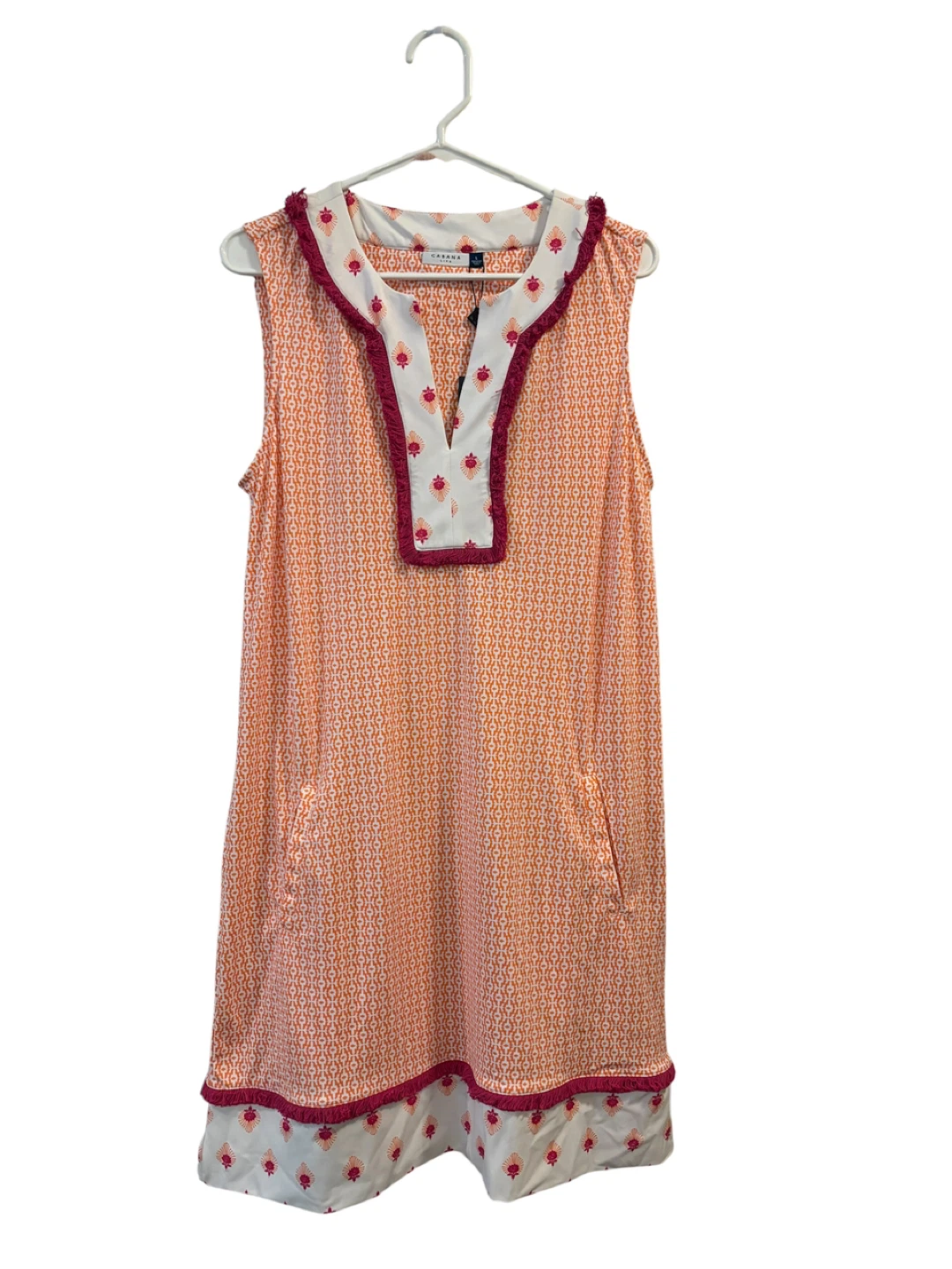 Cabana Life Geometric Print Sleeveless Dress Size L