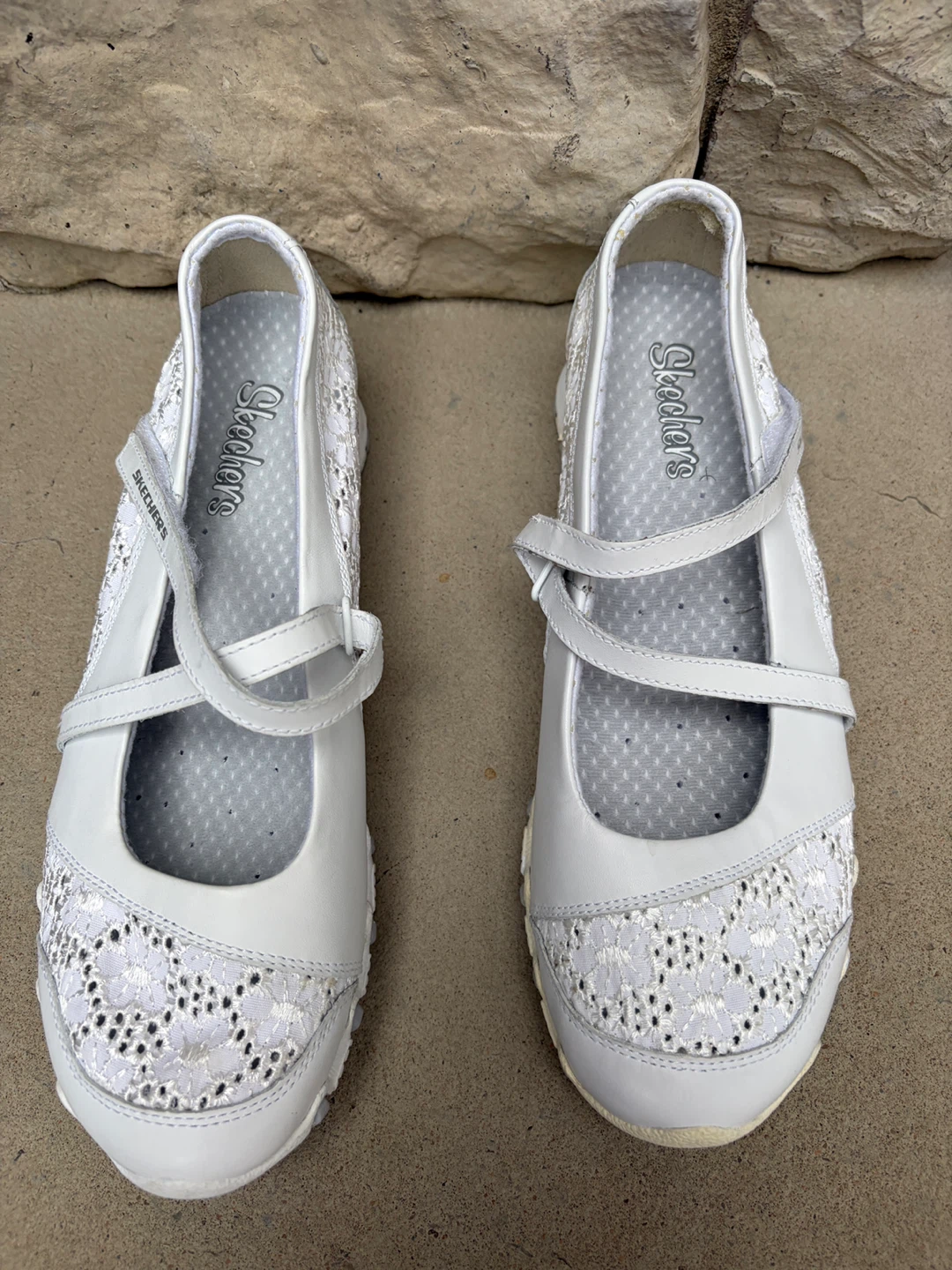 Skechers Women's White Lace Ballet Flats - photo 3