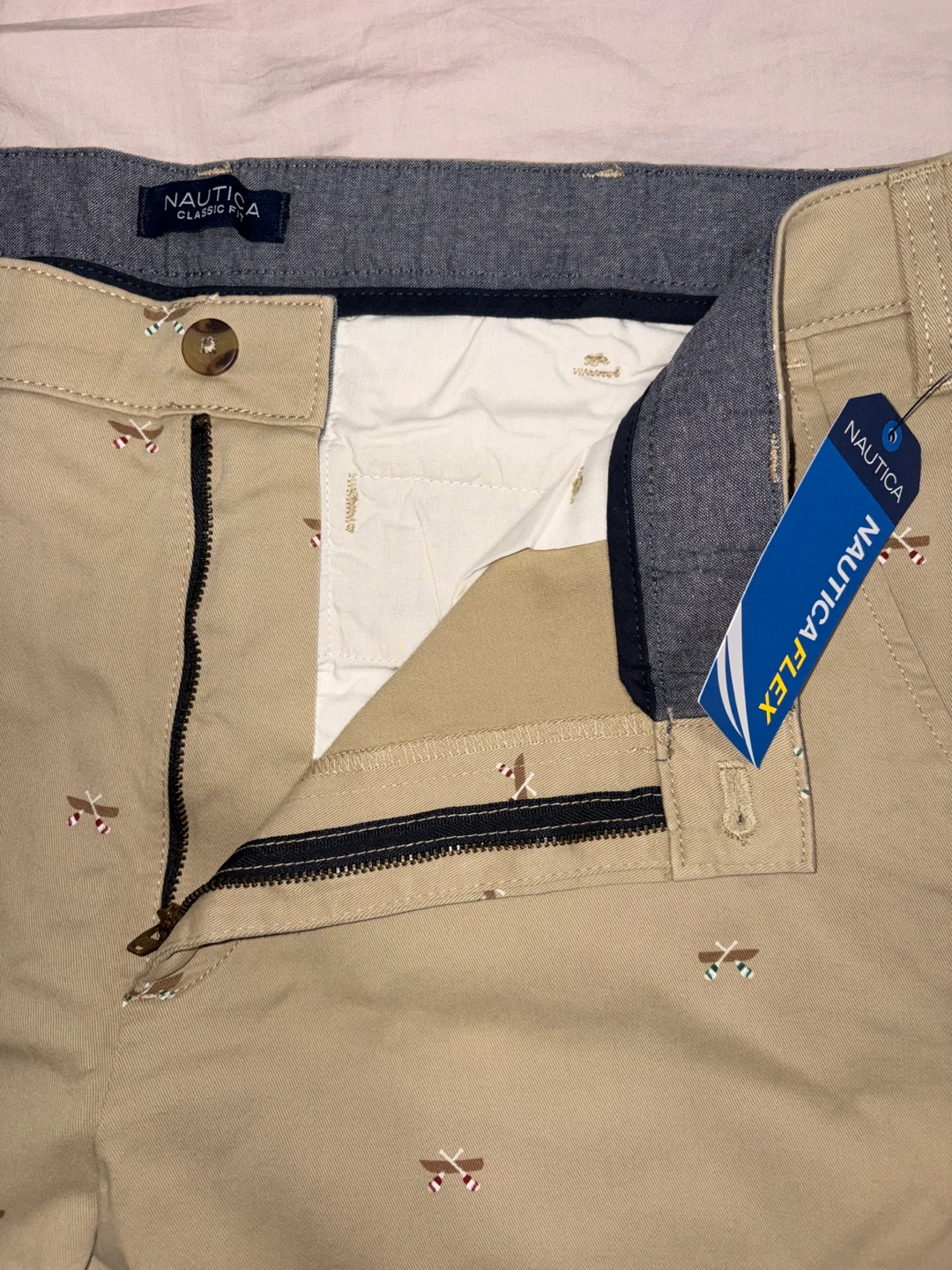 Nautica Classic Fit Flat Front Shorts Tan Size 36 - photo 4