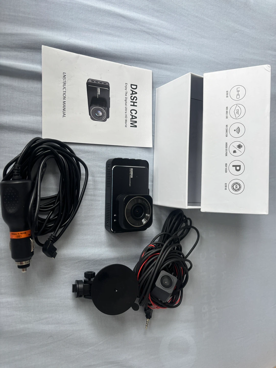 Dash Cam with Car Charger and Accessories