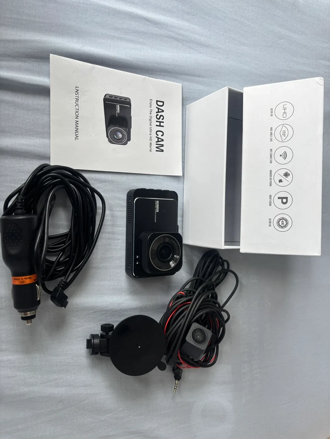 Dash Cam with Car Charger and Accessories