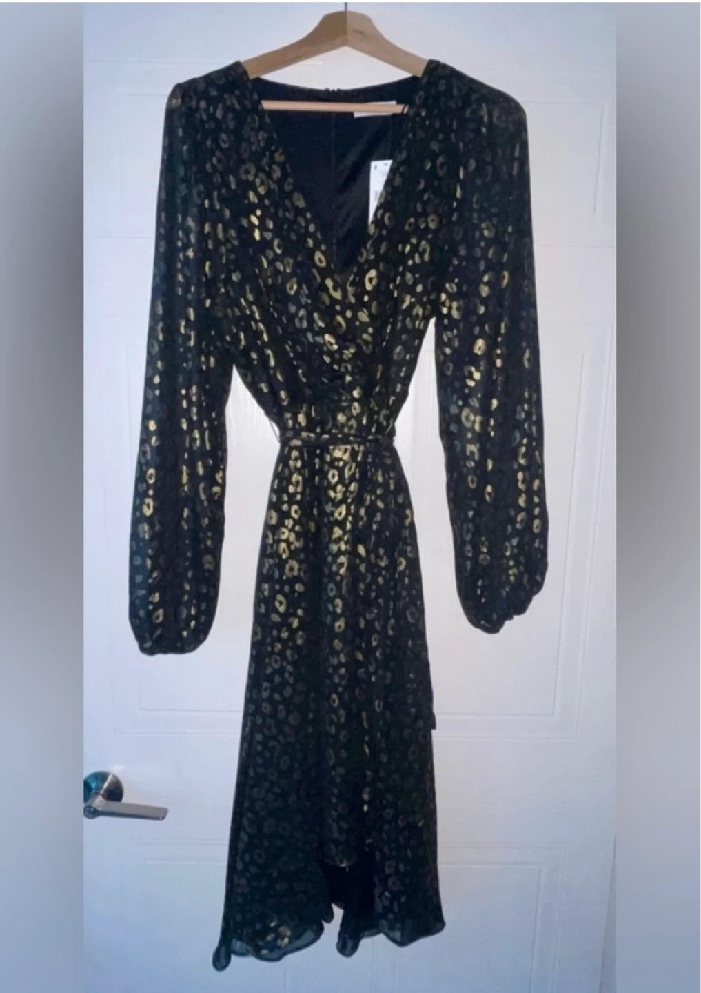 Suzy Shier Leopard Print Hi-Low Flowy Midi Dress size L/XL - photo 5