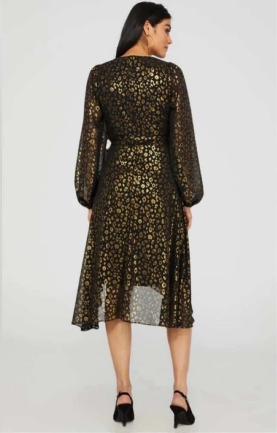 Suzy Shier Leopard Print Hi-Low Flowy Midi Dress size L/XL - photo 4