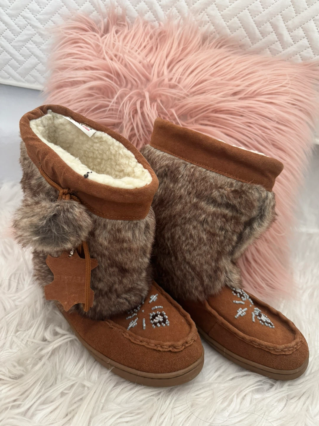 Brown Suede & Fur Lined Boots
