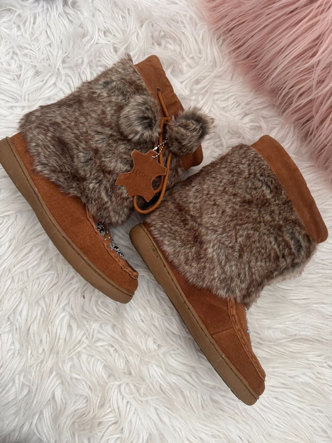 Brown Suede & Fur Lined Boots - photo 2
