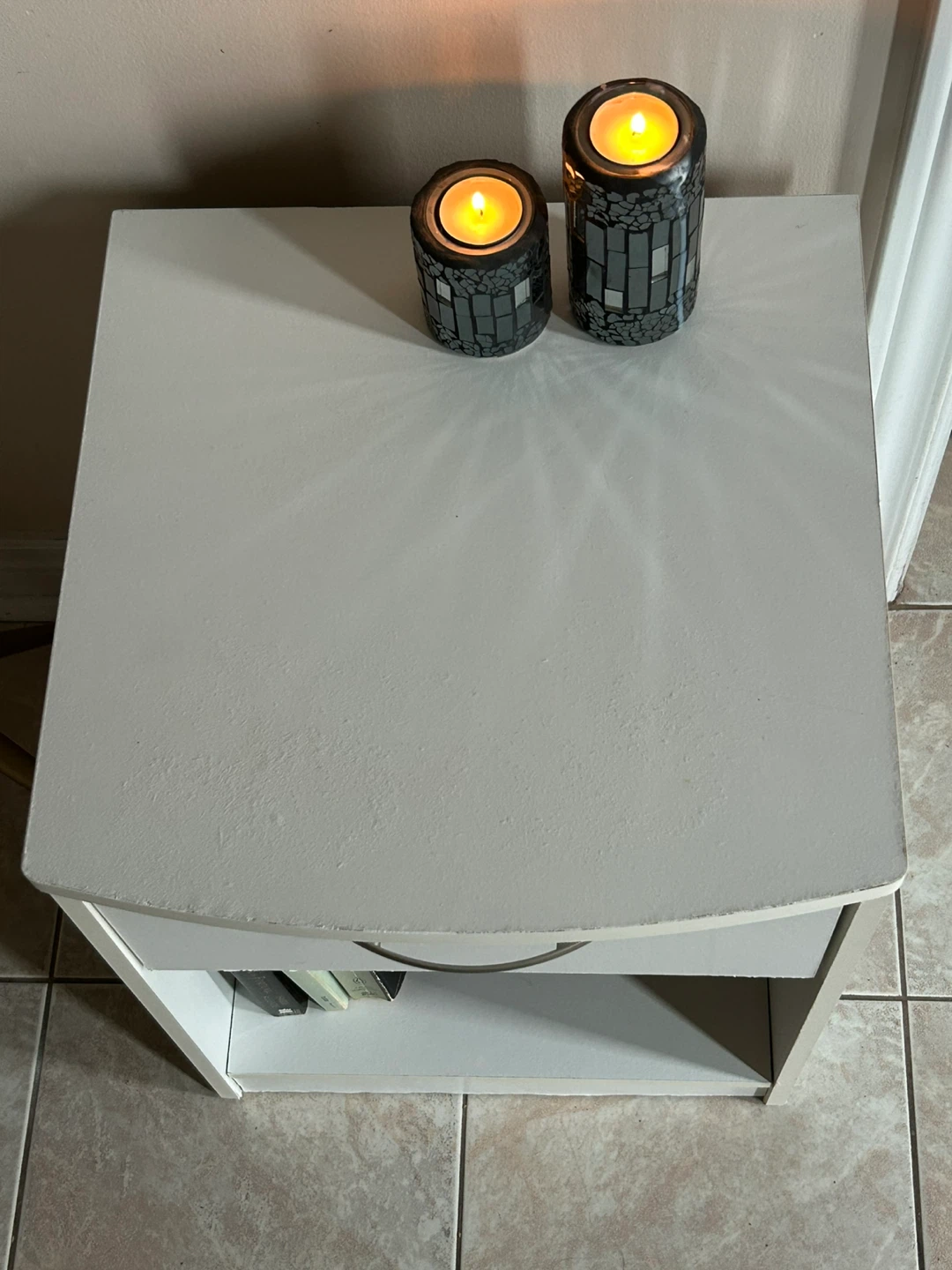 White End Table with Drawer and Shelf - photo 3