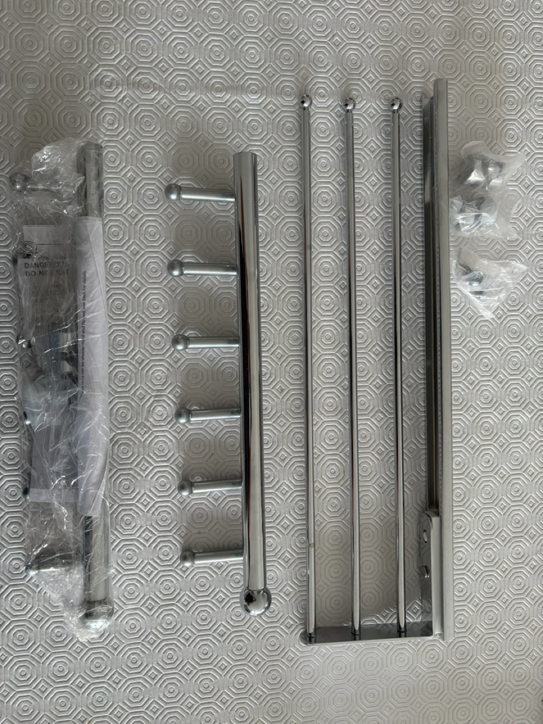Silver Towel Rack & Tie Holders - photo 2