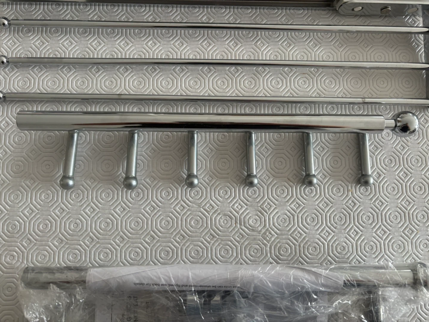 Silver Towel Rack & Tie Holders - photo 5