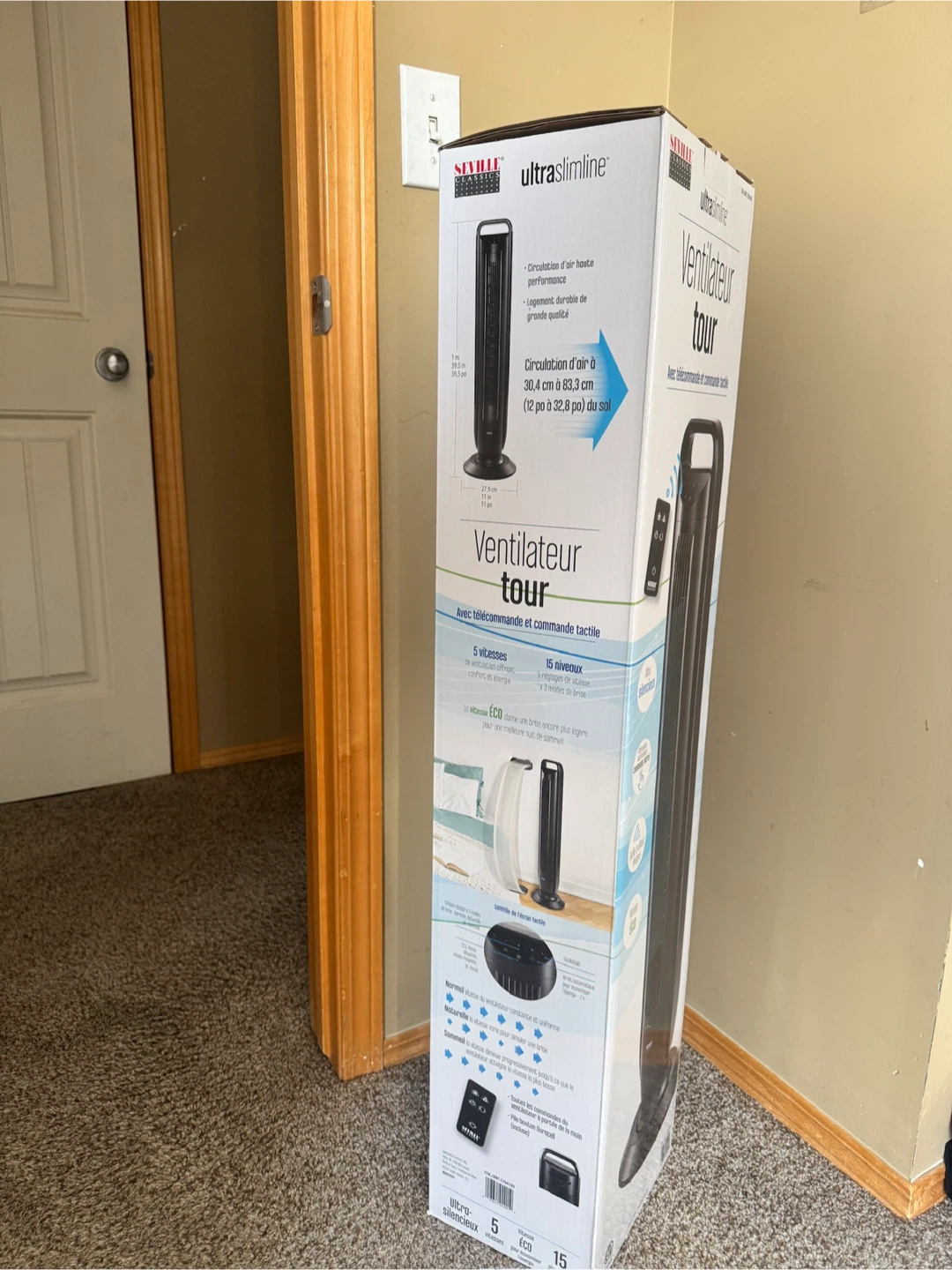 Seville Classics Ultraslimline Tower Fan with Remote - photo 2