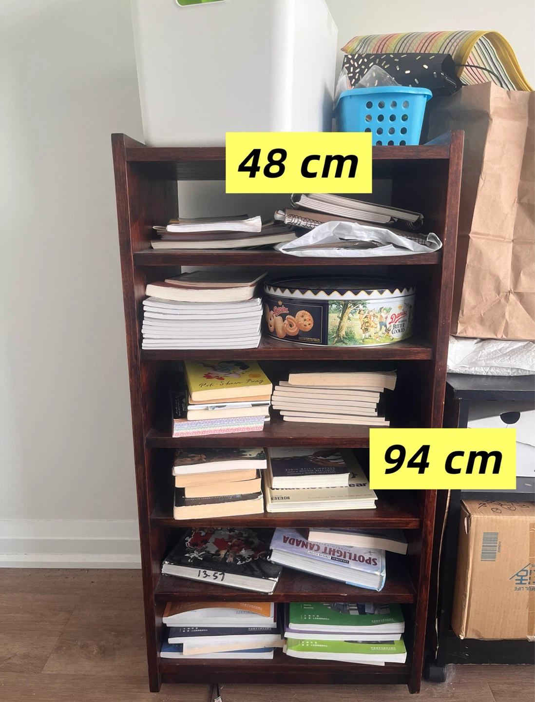 🍀Wood 5-Shelf Bookcase