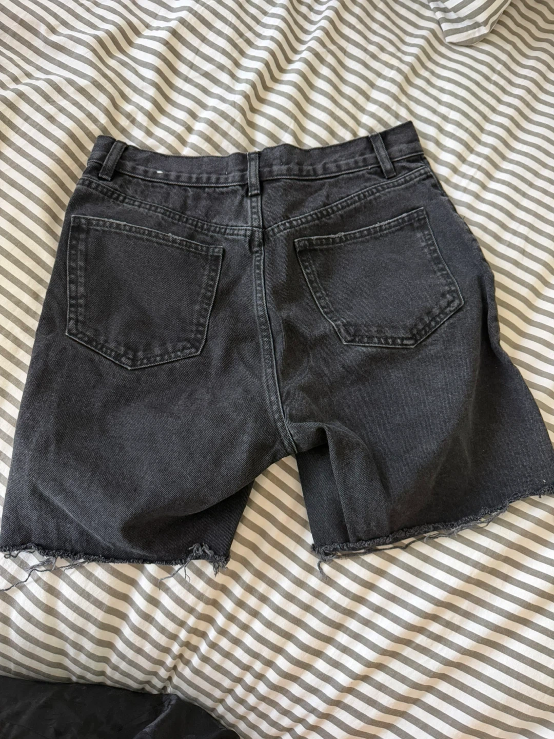 Black Denim Cut-Off Shorts - photo 2