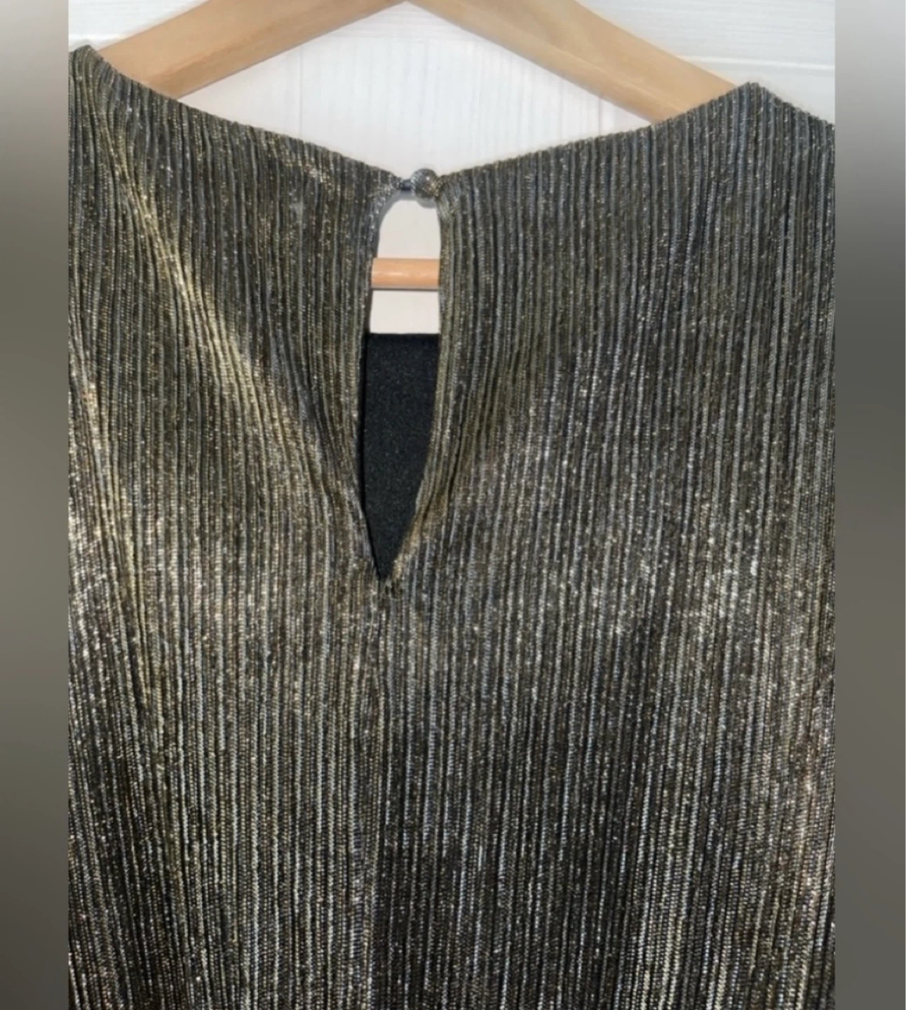 Suzy Shier Metallic Long Sleeve Flowy Party Dress size XL - photo 5