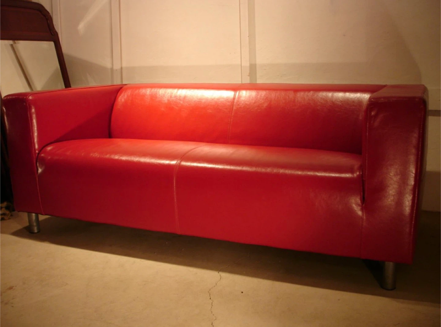 IKEA KLIPPAN Red Leather Couch