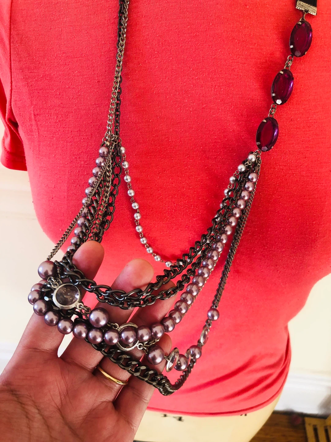 Layered Beaded and Chain Necklace - photo 2