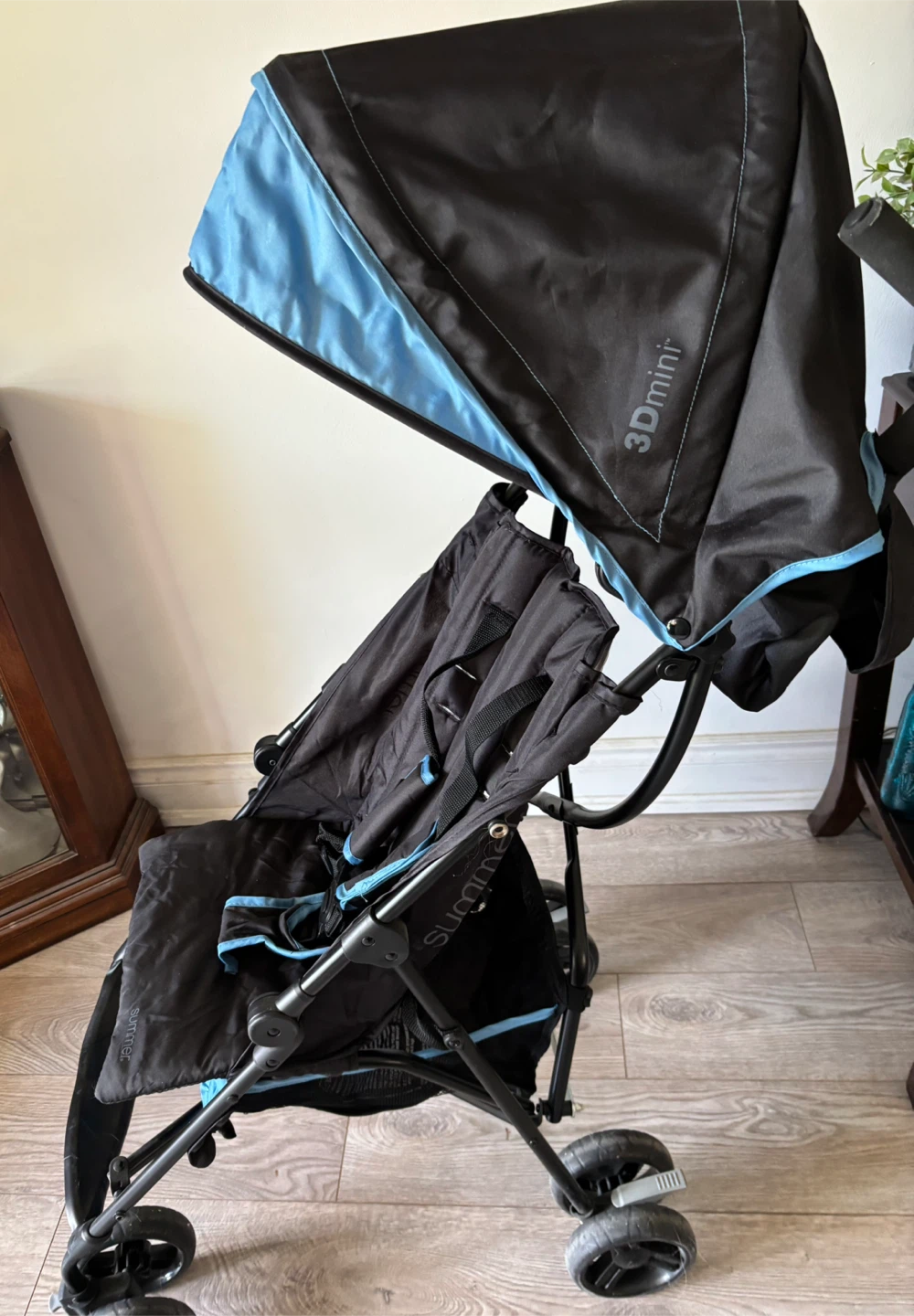 Summer Infant 3Dmini Convenience Stroller - Black/Dusty Blue - photo 2