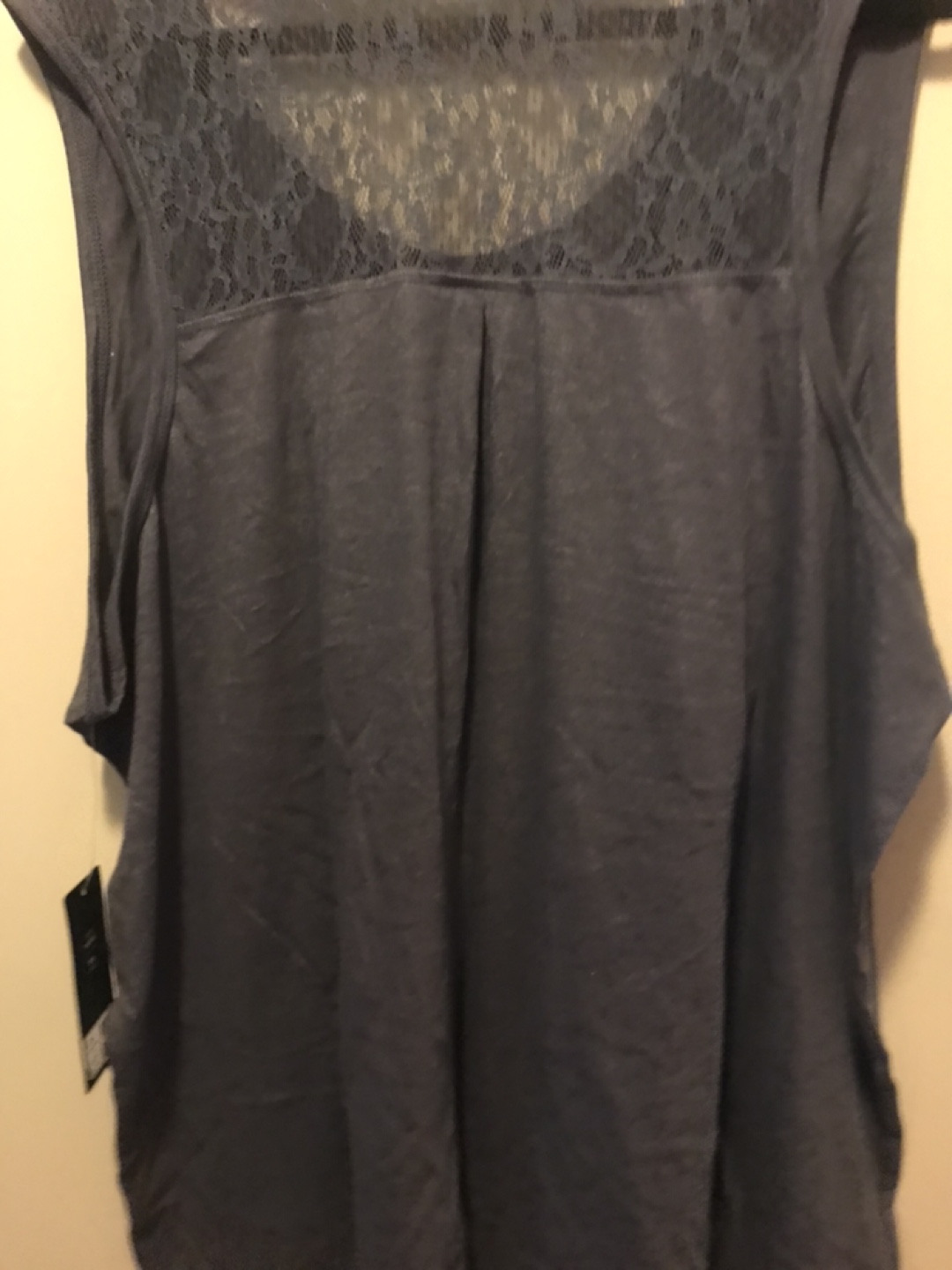 VOGLO Sleep Nuit Women's Plus Size 5X Tank Top - Grey Lace Back - photo 2