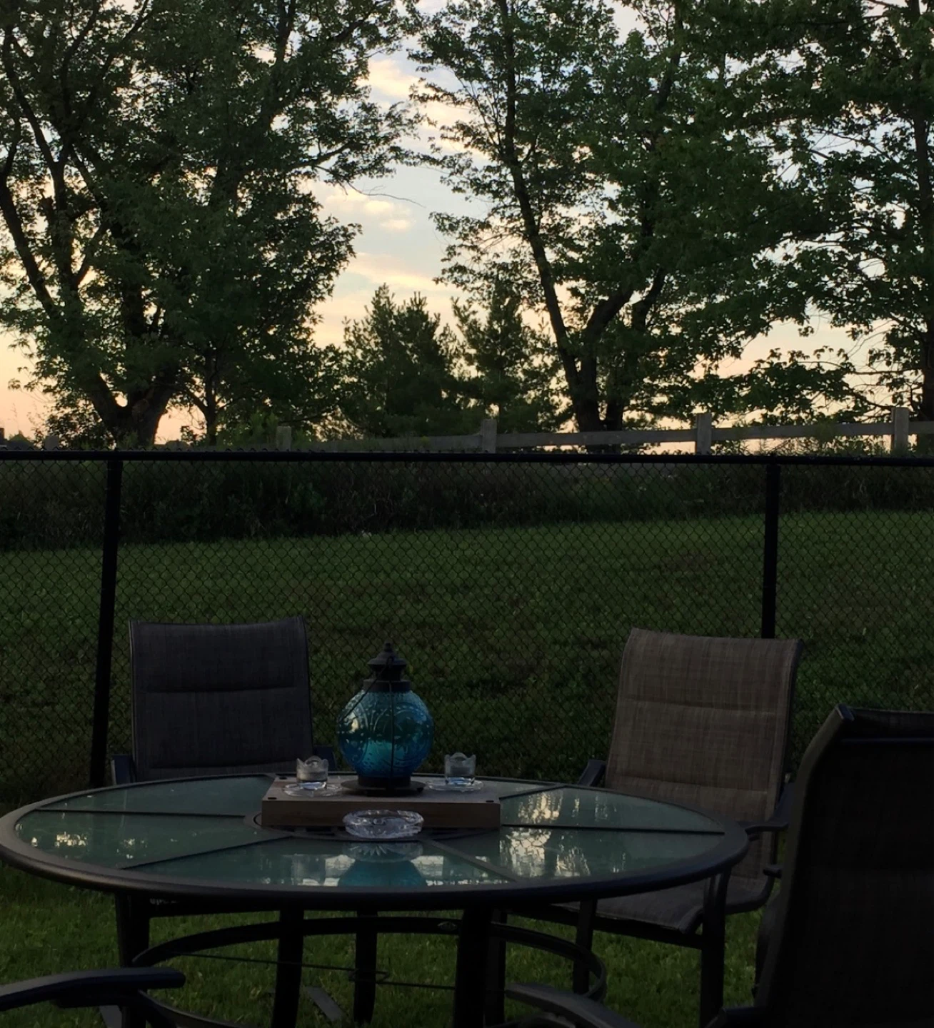 Glass Top Patio Dining Set with 4 Chairs - photo 3