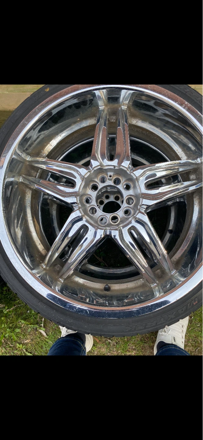 Set of 4 Chrome Rims and Tires - photo 4
