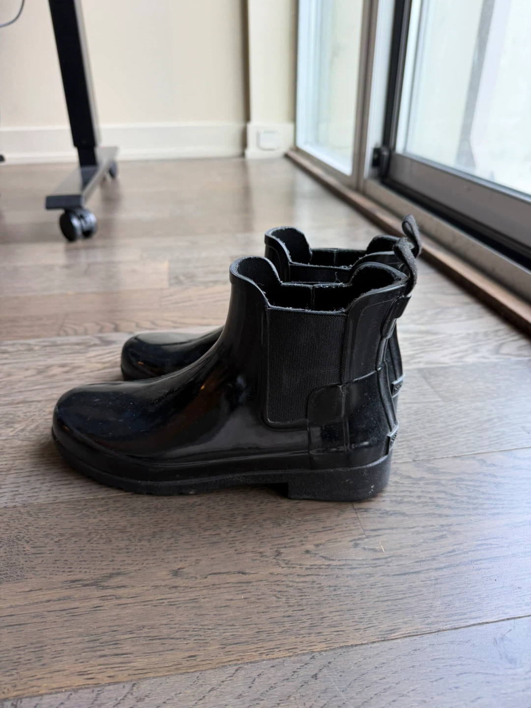 Hunter Black Gloss Chelsea Boots