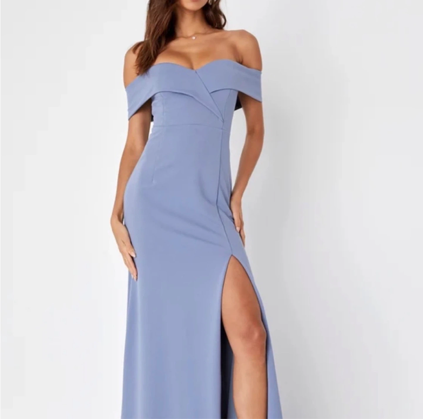 Lulus Blue Off-the-Shoulder Maxi Dress Size S - photo 4
