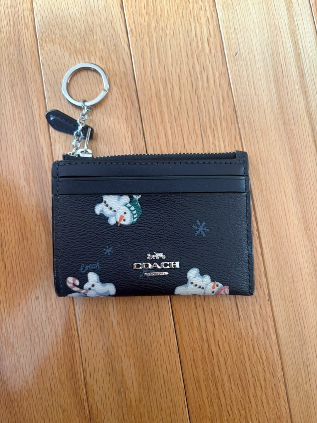 Coach Snowman Card Holder with Keychain