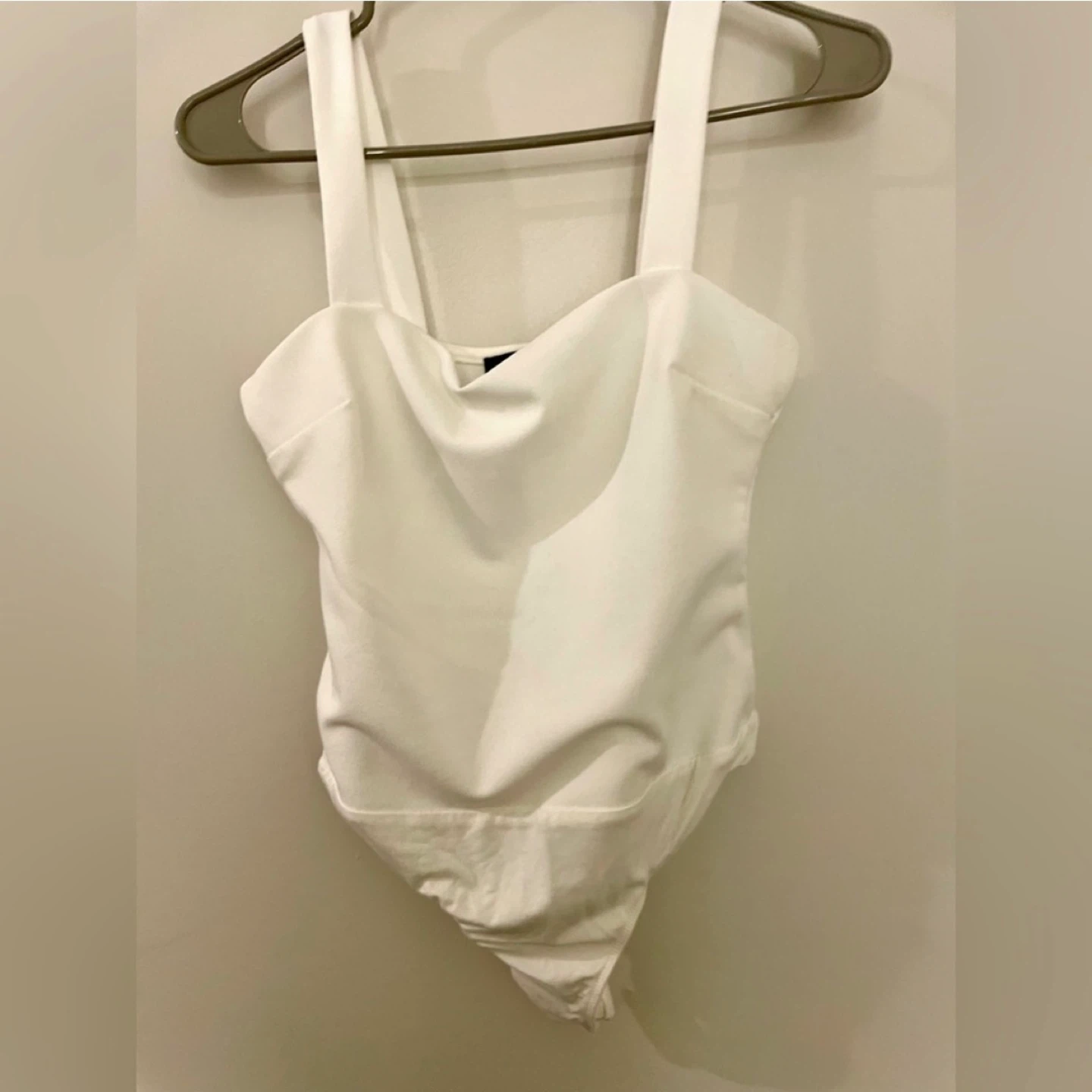 Lulus White Square Neck Bodysuit - Medium