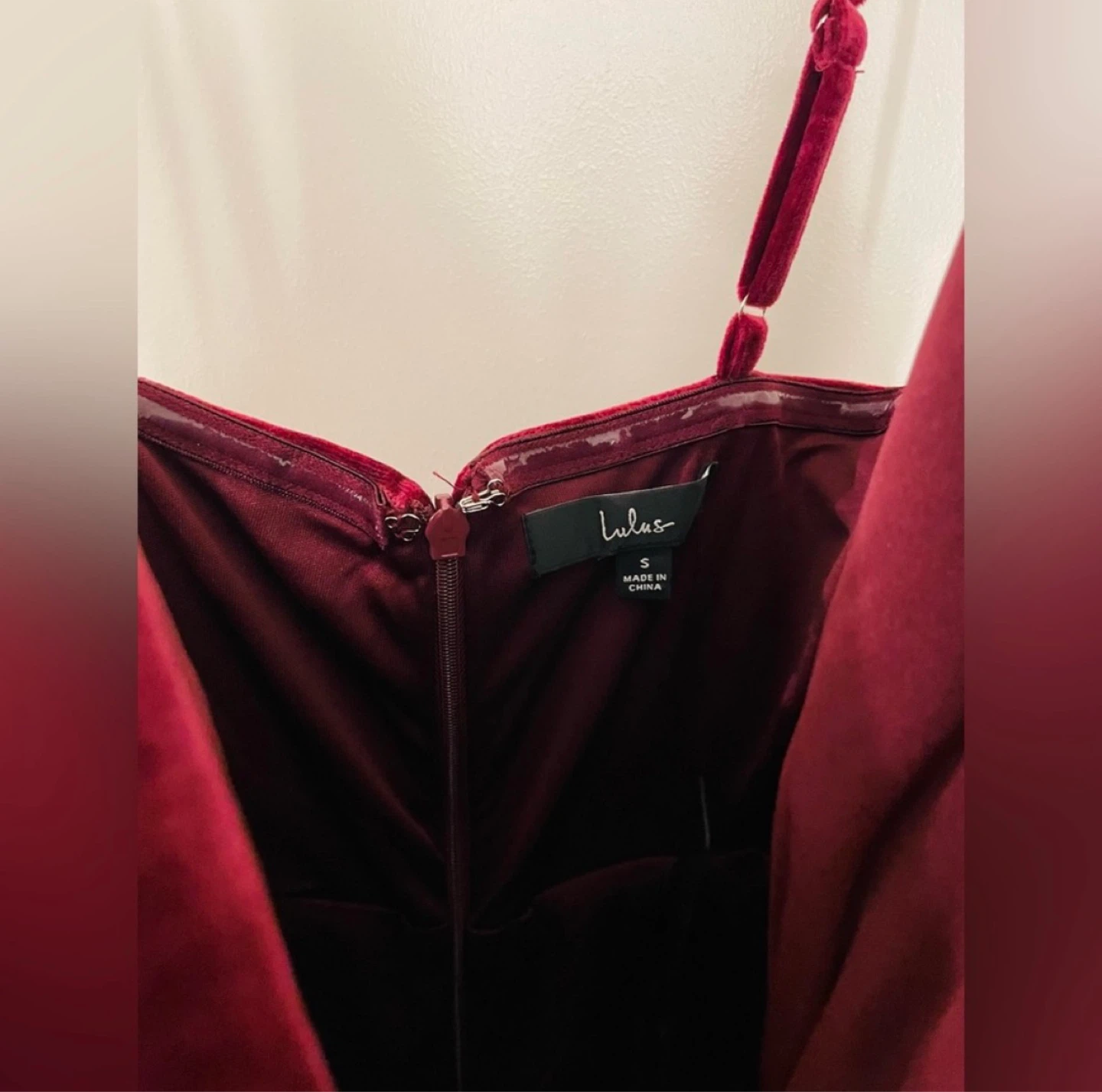 Lulus Velvet Maxi Dress Burgundy Size S - photo 3
