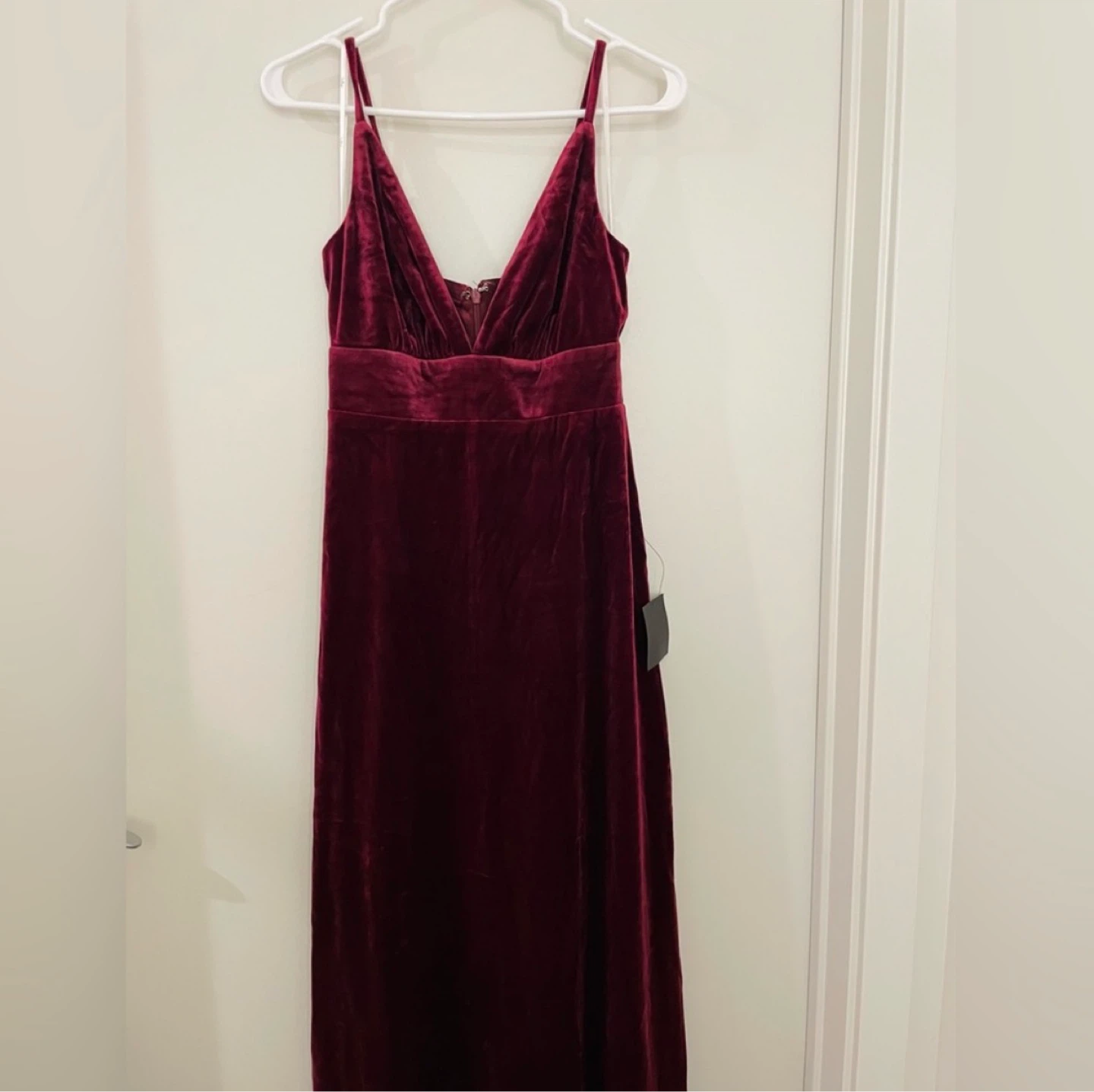 Lulus Velvet Maxi Dress Burgundy Size S