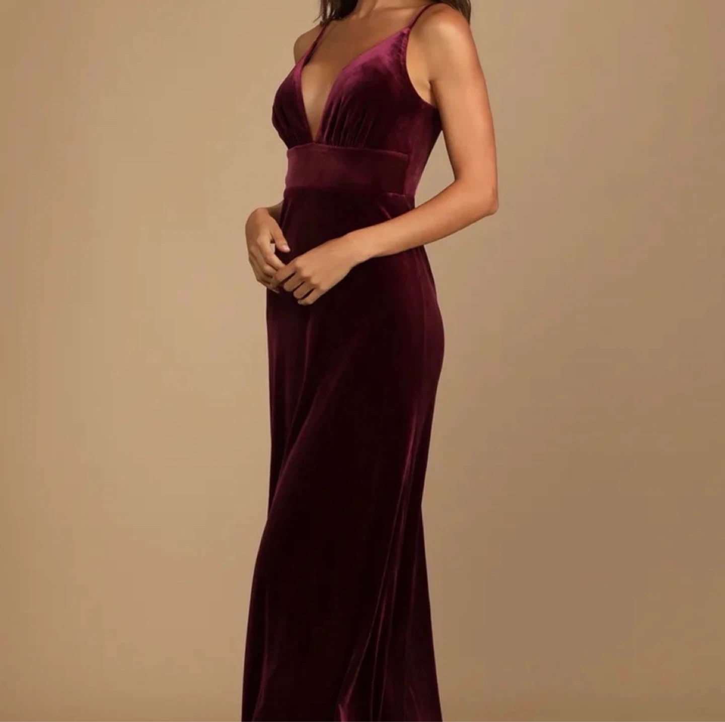 Lulus Velvet Maxi Dress Burgundy Size S - photo 5
