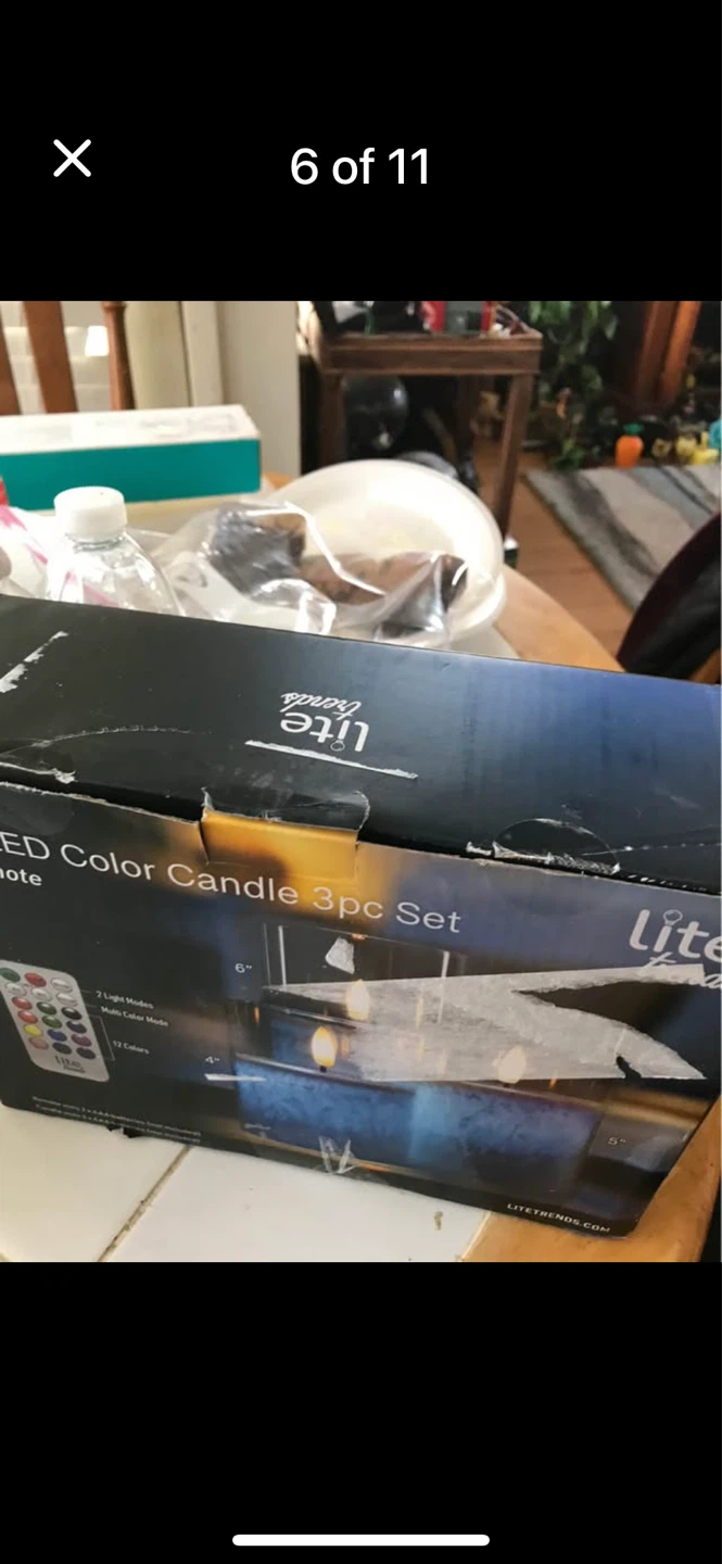 3 piece LED glass candle set with remote - photo 5