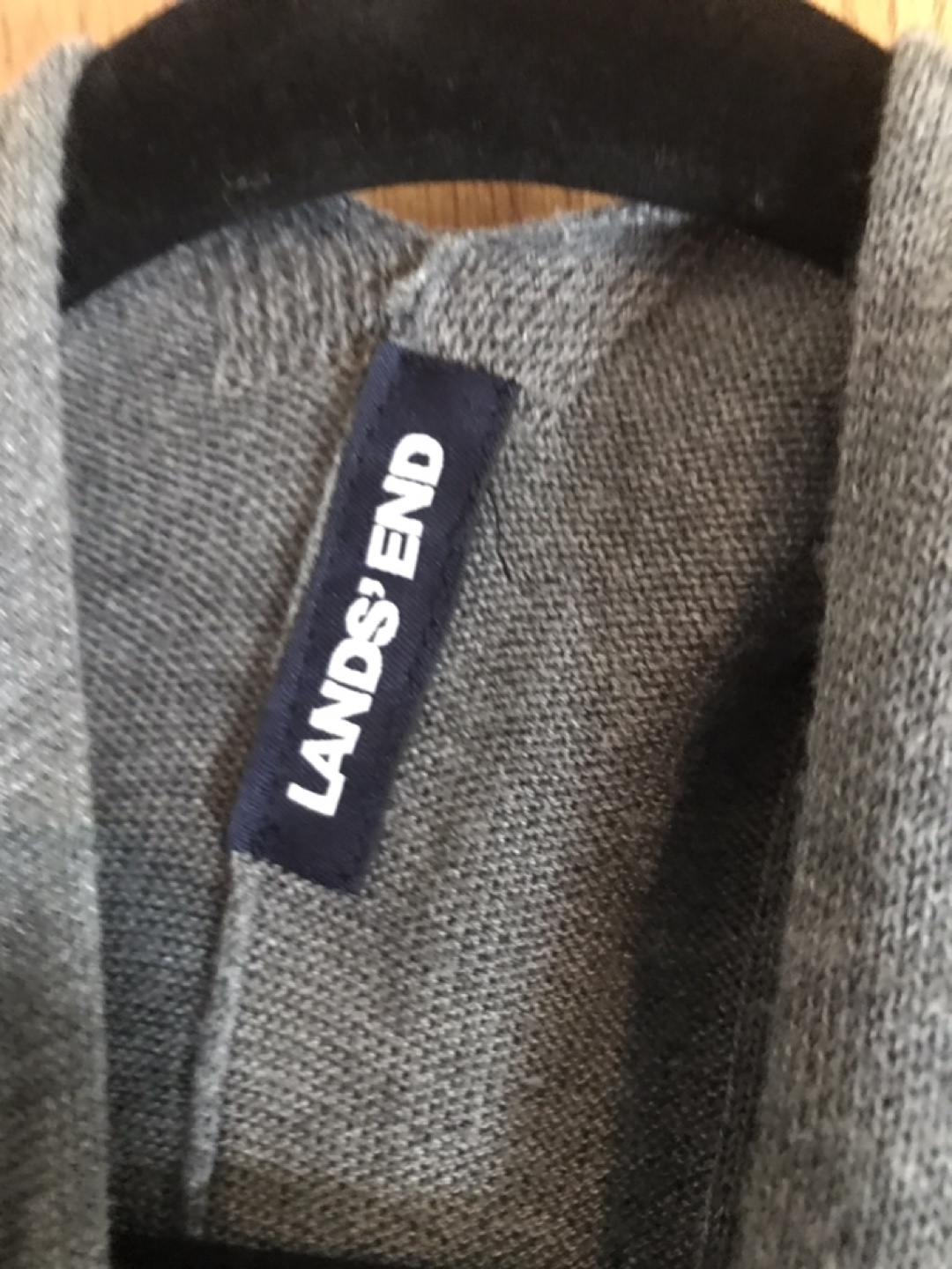 Lands' End Grey Knit Poncho Wrap - photo 2