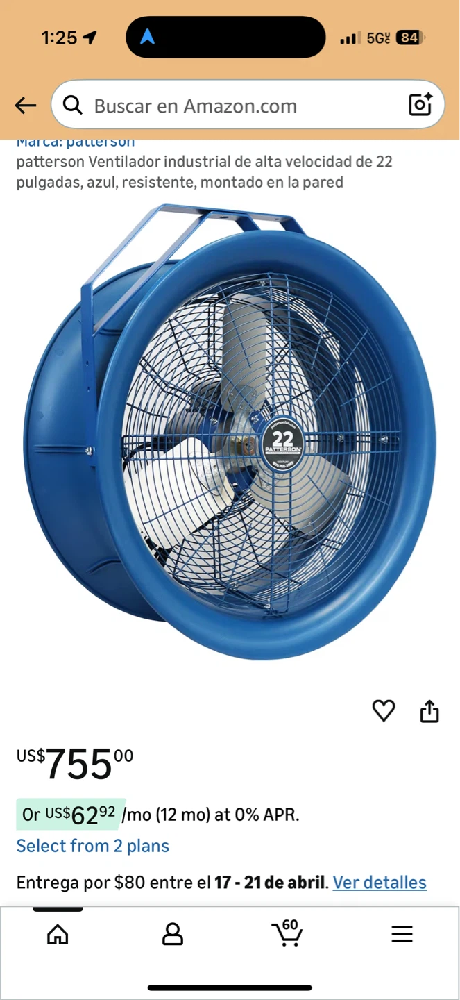 Patterson 22-inch High Velocity Industrial Wall Mount Fan