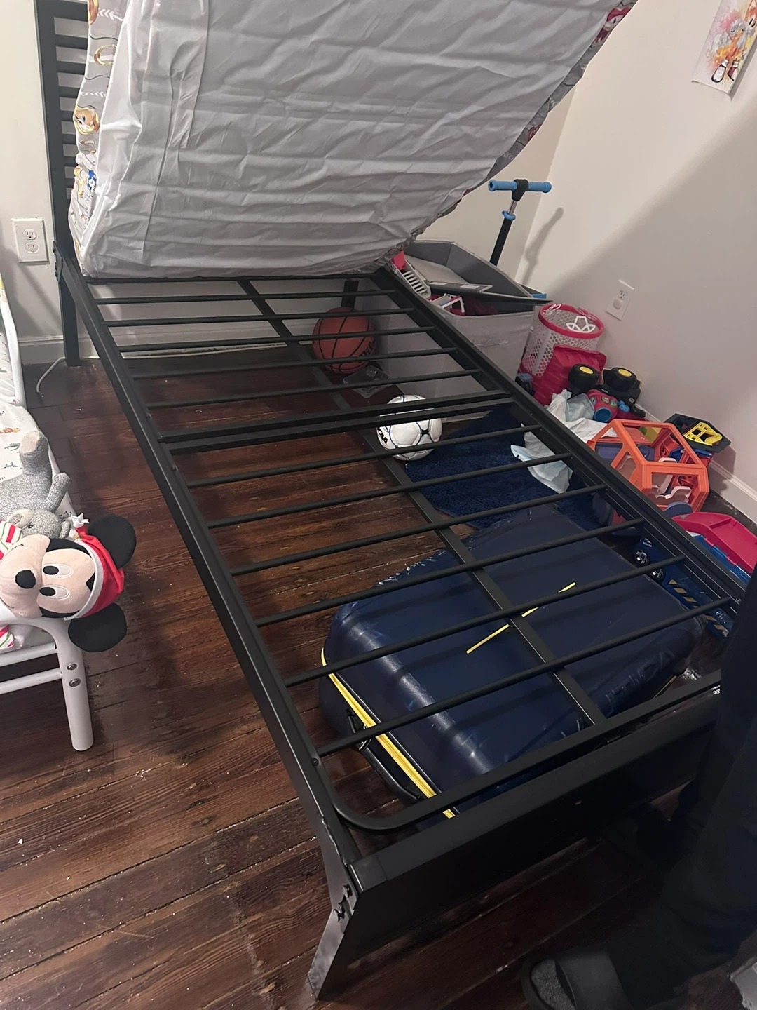 Black Metal Twin Bed Frame & Mattress
