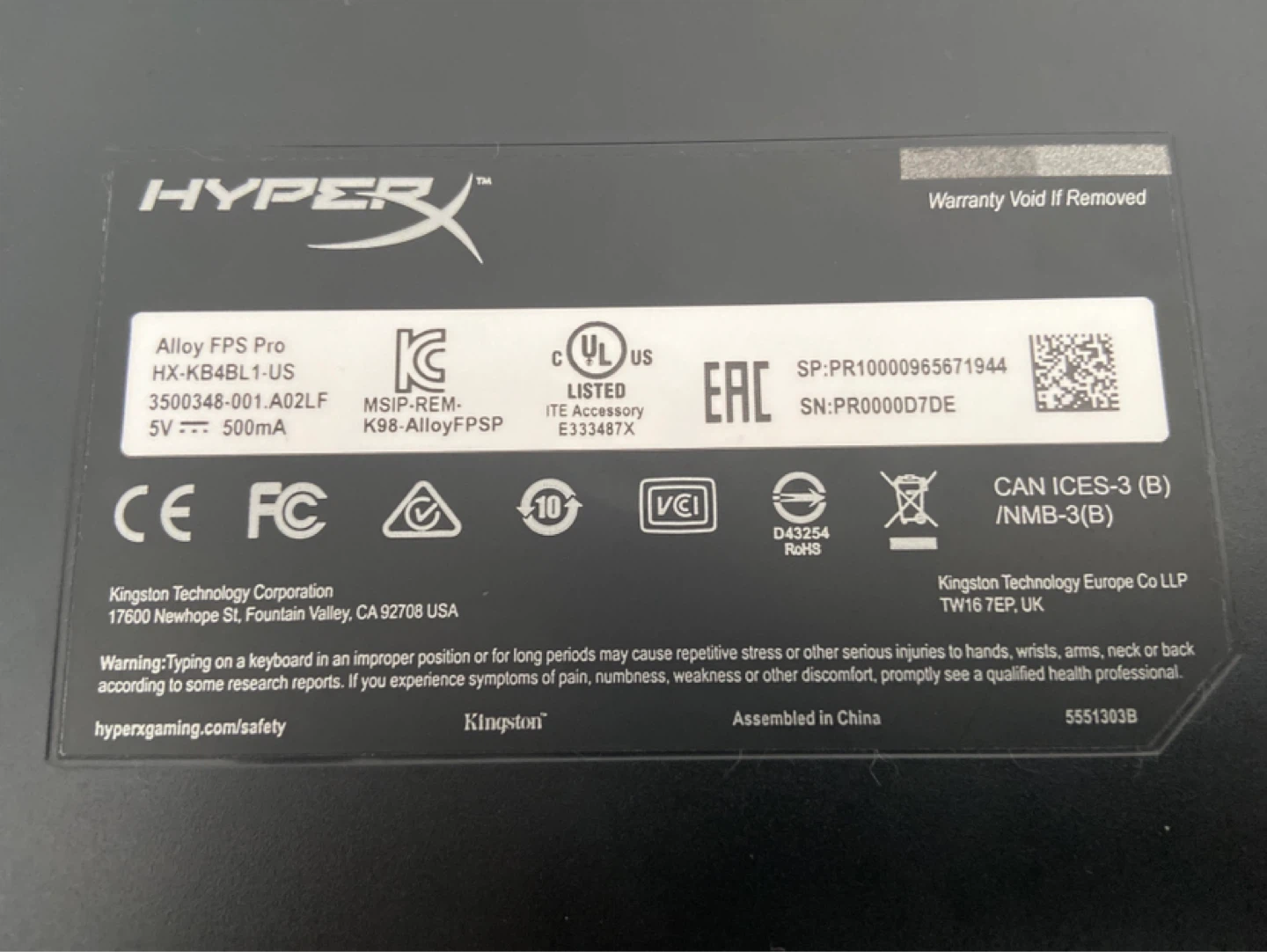 HyperX Alloy FPS Pro Mechanical Gaming Keyboard - photo 3