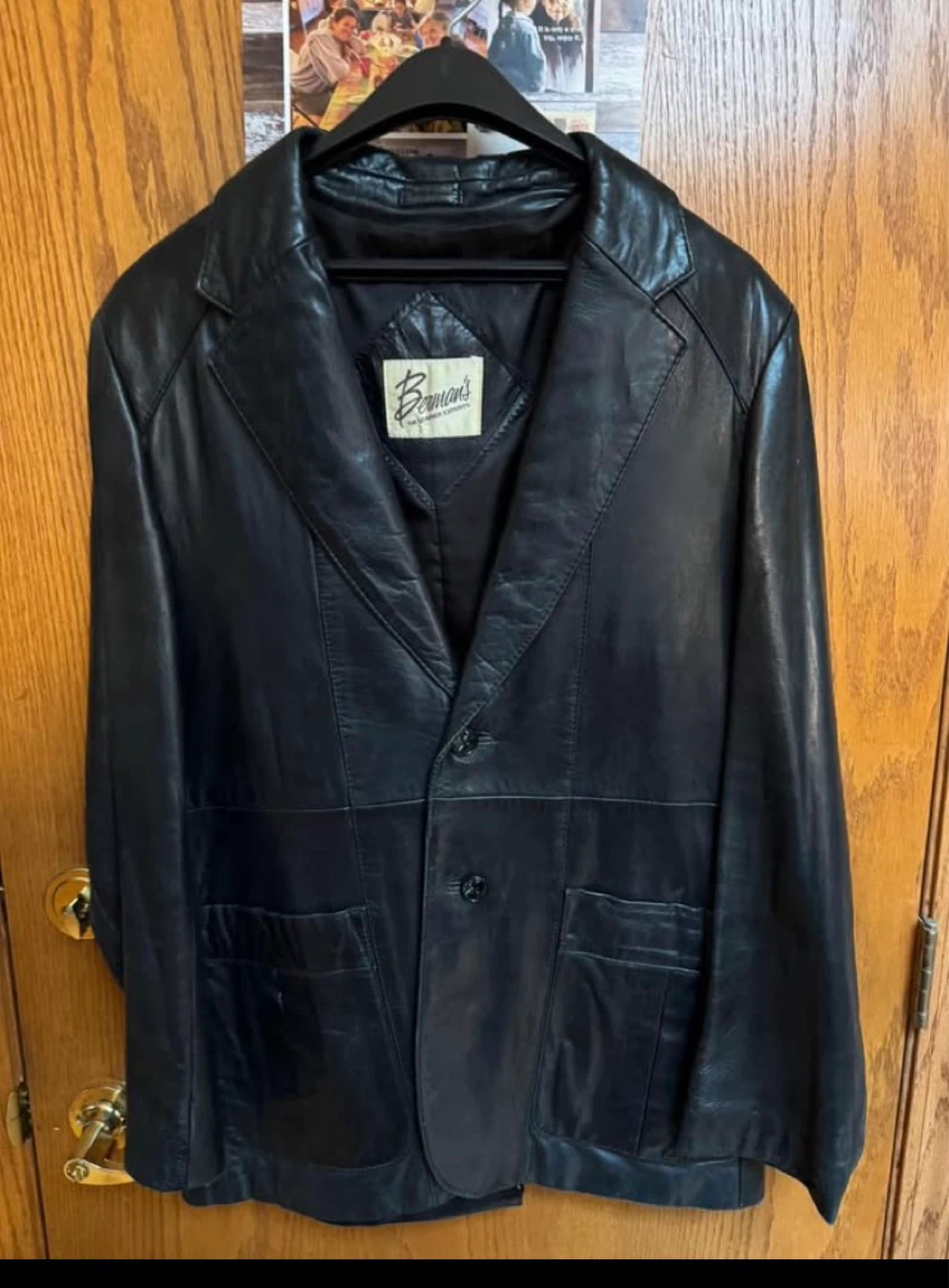 Berman's The Leather Experts Black Leather Blazer